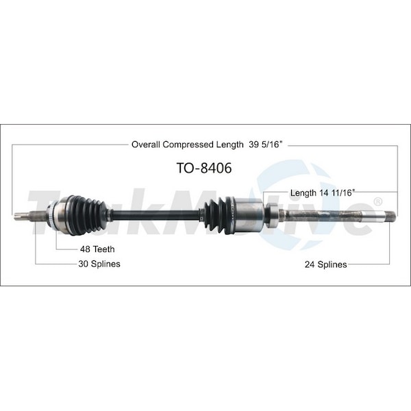 Surtrack Axle Cv Axle Shaft, To-8406 TO-8406 - main